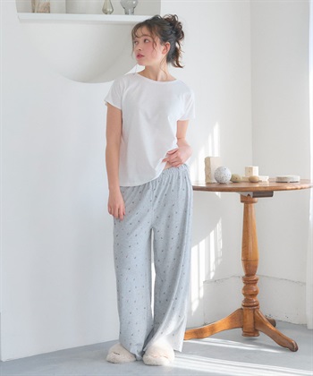 LAFUKU 【LAFUKU/ラフク】フレンチスリーブTシャツ&イージーロングパンツ上下SET/ルームウェア_subthumb_28