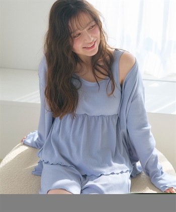 Life Style by cross marche 【LAFUKU/ラフク】カップ付きワッフルショートパンツ3点SET/ルームウェア_subthumb_1