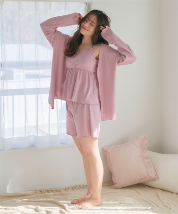 Life Style by cross marche 【LAFUKU/ラフク】カップ付きワッフルショートパンツ3点SET/ルームウェア_subthumb_5