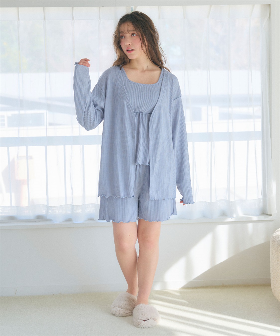 Life Style by cross marche 【LAFUKU/ラフク】カップ付きワッフルショートパンツ3点SET/ルームウェア_sub_11