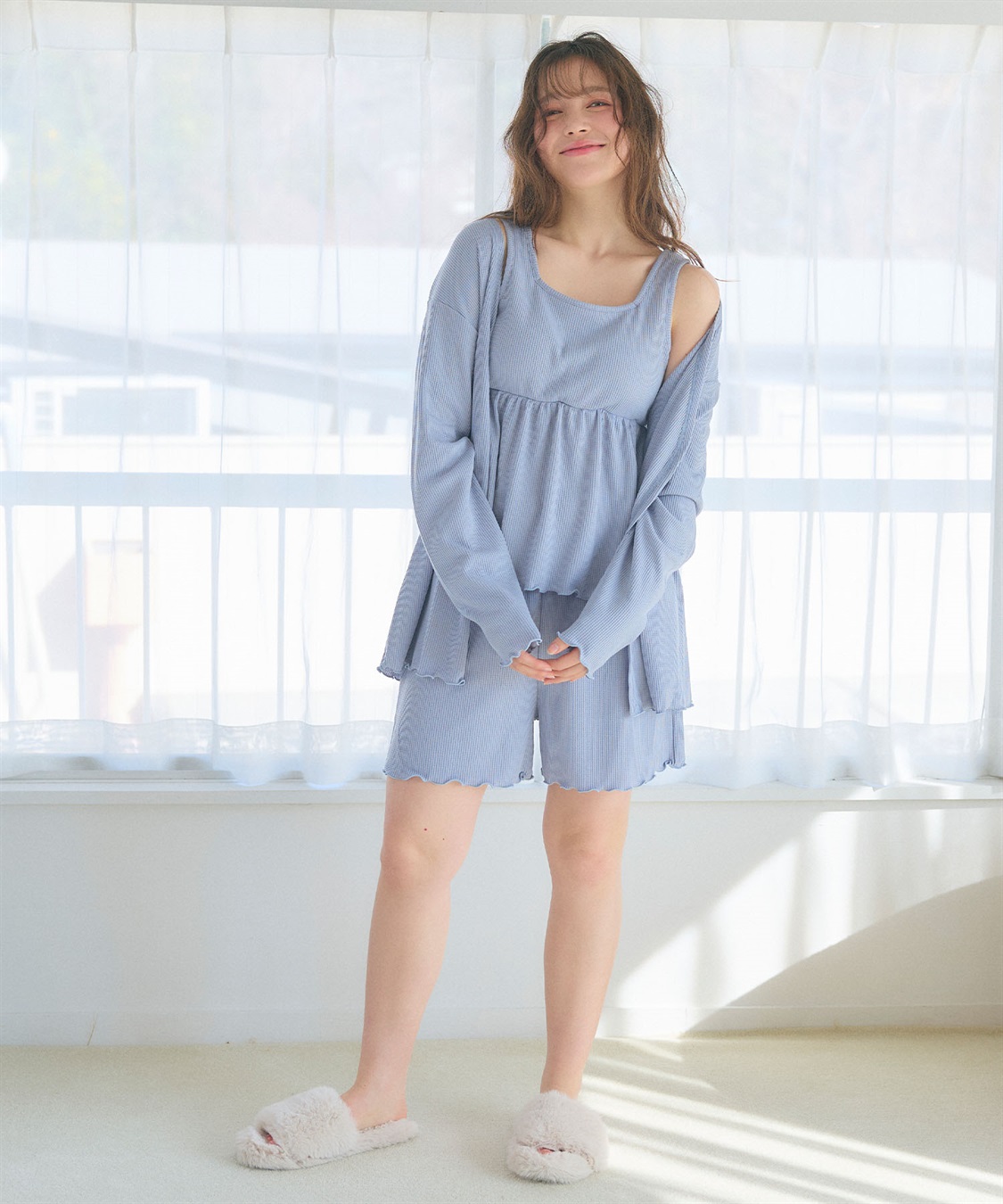 Life Style by cross marche 【LAFUKU/ラフク】カップ付きワッフルショートパンツ3点SET/ルームウェア_sub_12