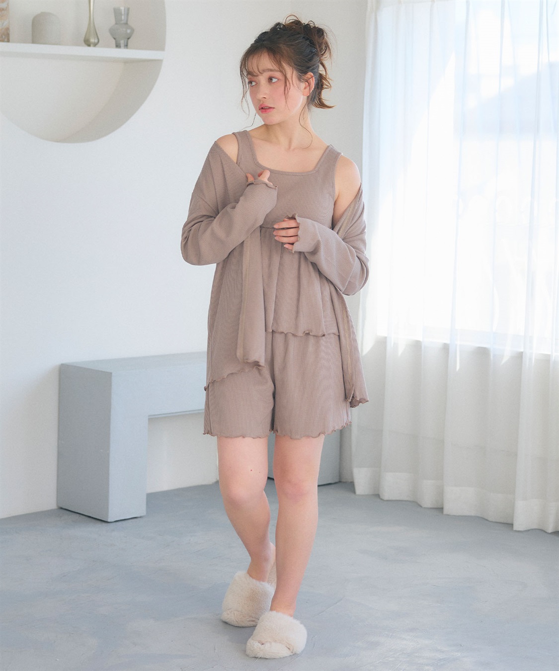 Life Style by cross marche 【LAFUKU/ラフク】カップ付きワッフルショートパンツ3点SET/ルームウェア_sub_23