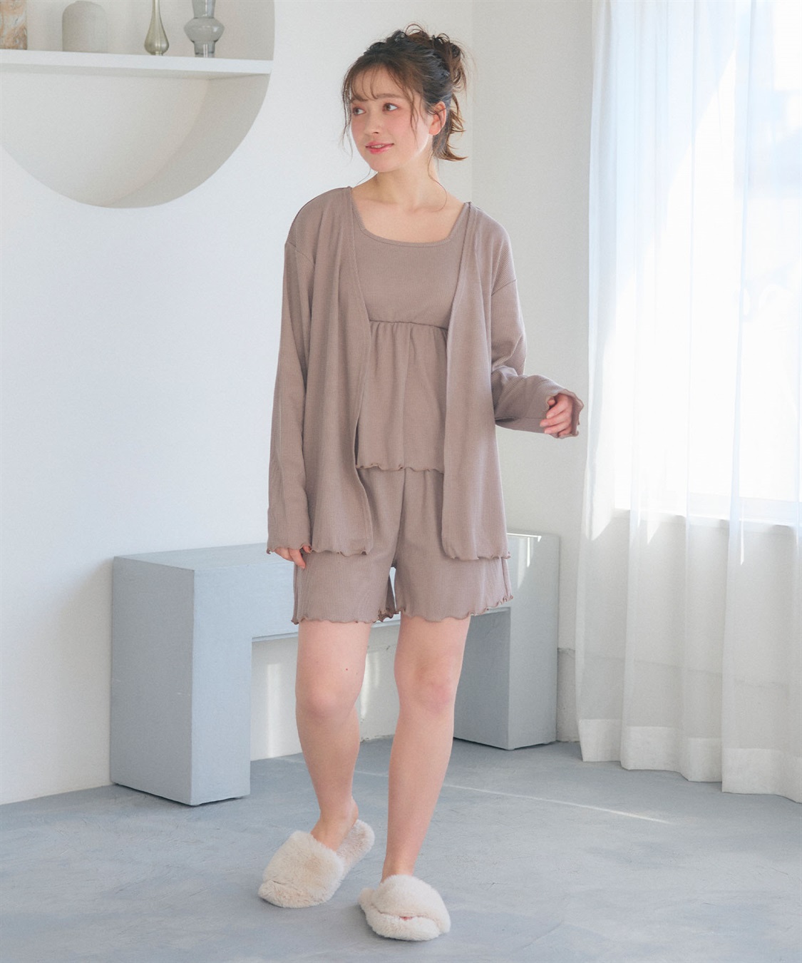 Life Style by cross marche 【LAFUKU/ラフク】カップ付きワッフルショートパンツ3点SET/ルームウェア_sub_25