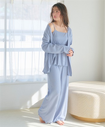 Life Style by cross marche 【LAFUKU/ラフク】カップ付きワッフルキャミソール&フレアパンツルームウェア3点SET_subthumb_12