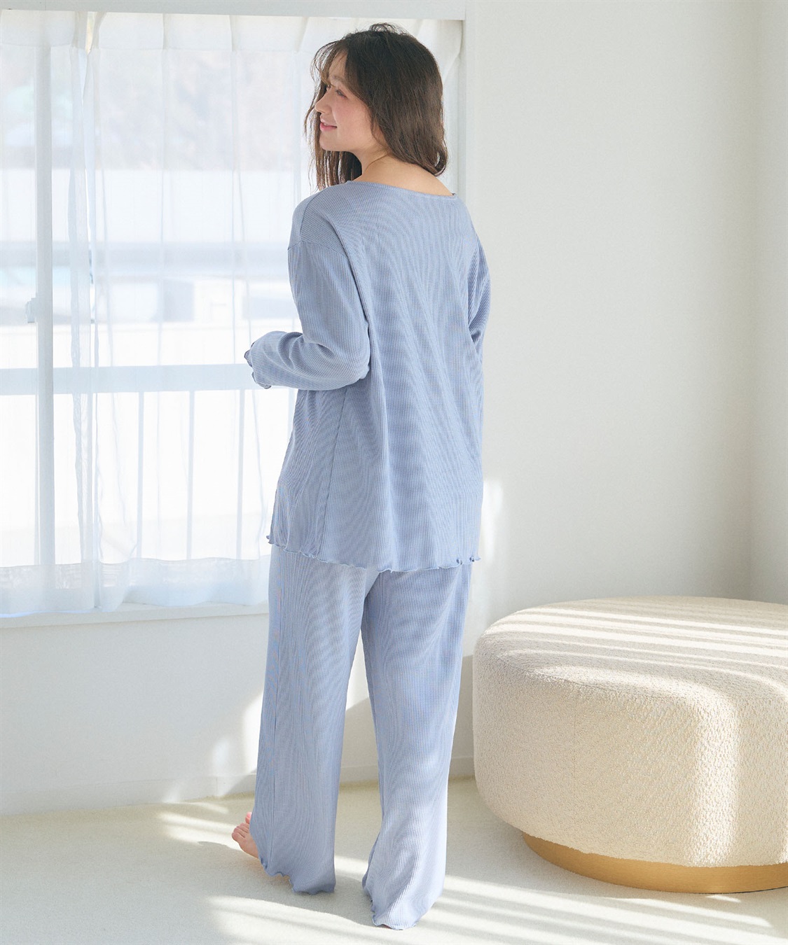 Life Style by cross marche 【LAFUKU/ラフク】カップ付きワッフルキャミソール&フレアパンツルームウェア3点SET_sub_14