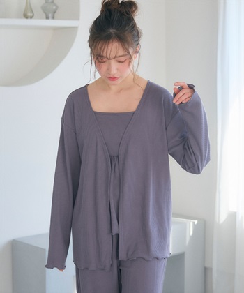 Life Style by cross marche 【LAFUKU/ラフク】カップ付きワッフルキャミソール&フレアパンツルームウェア3点SET_subthumb_21