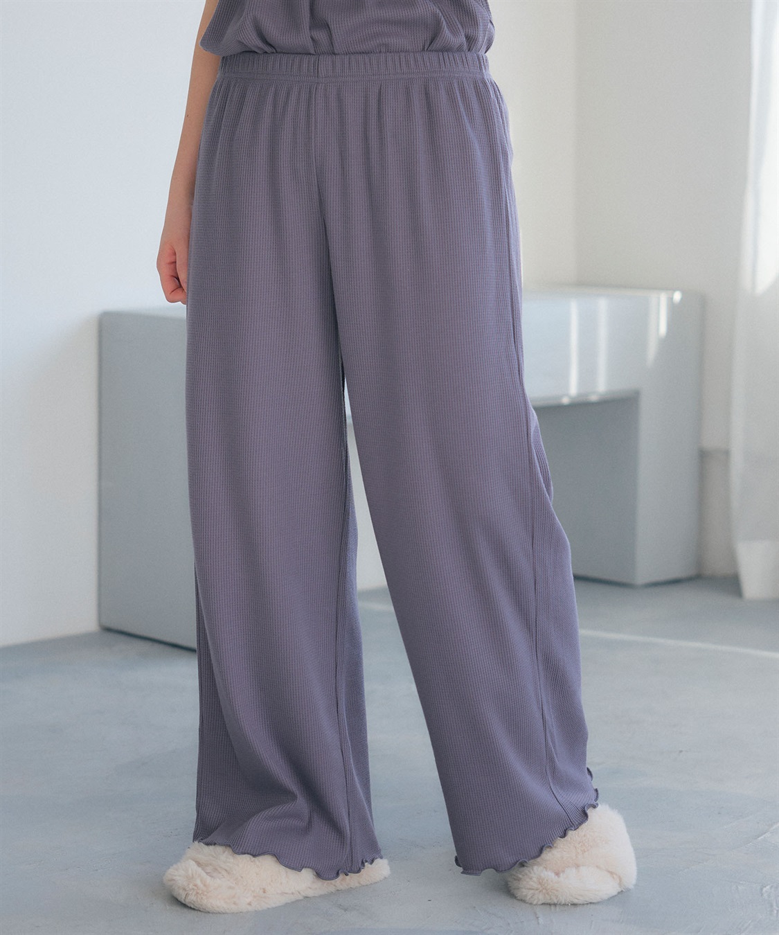 Life Style by cross marche 【LAFUKU/ラフク】カップ付きワッフルキャミソール&フレアパンツルームウェア3点SET_sub_27