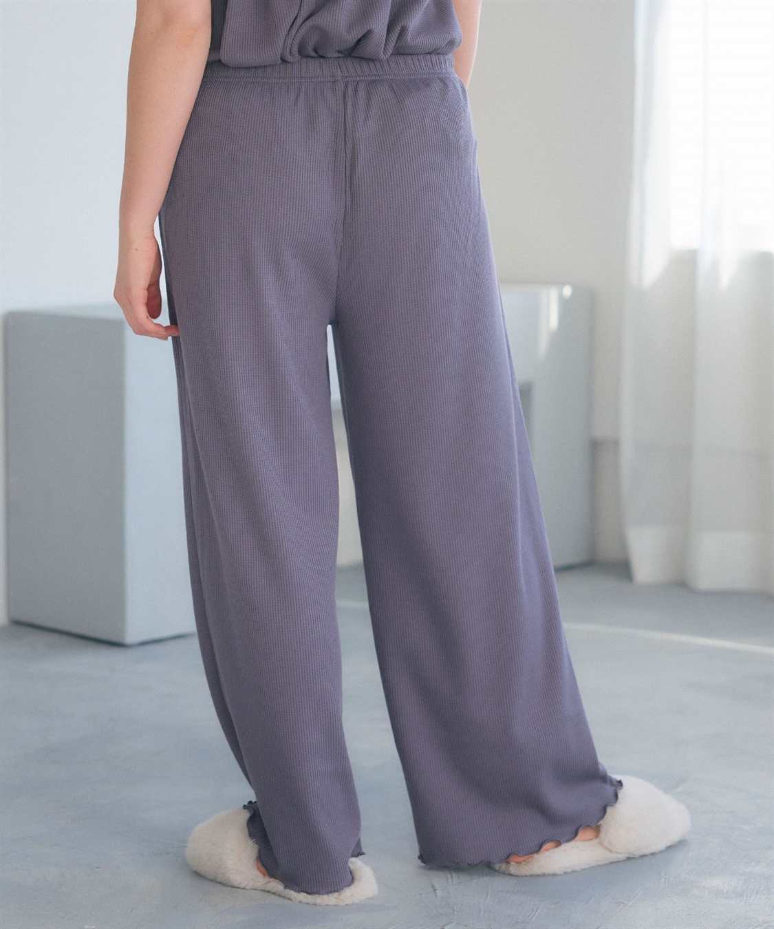 Life Style by cross marche 【LAFUKU/ラフク】カップ付きワッフルキャミソール&フレアパンツルームウェア3点SET_sub_28