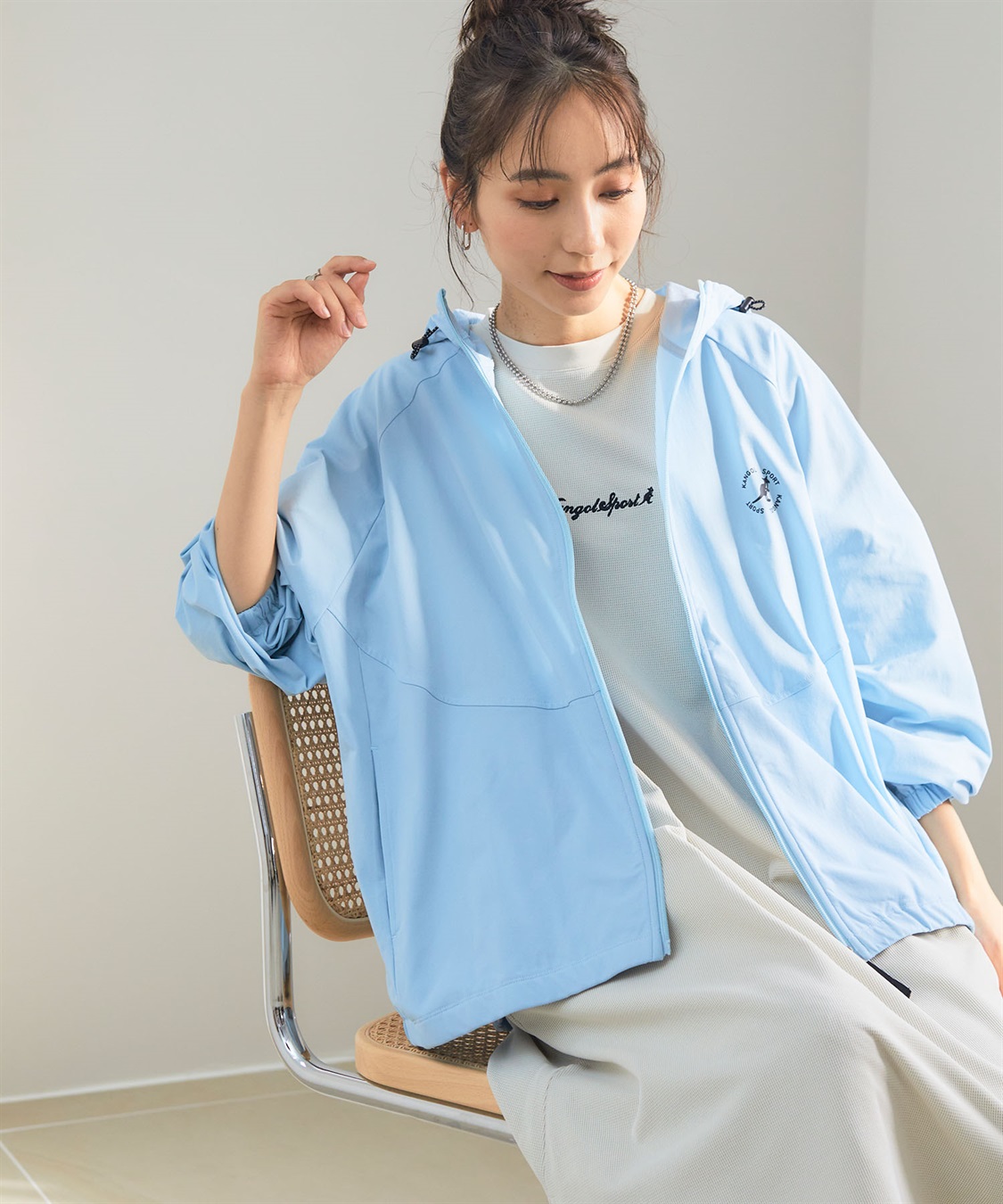 Life Style by cross marche 《吸水速乾・UV対策・マルチストレッチ》マルチストレッチパーカー【KANGOL SPORT】_sub_9