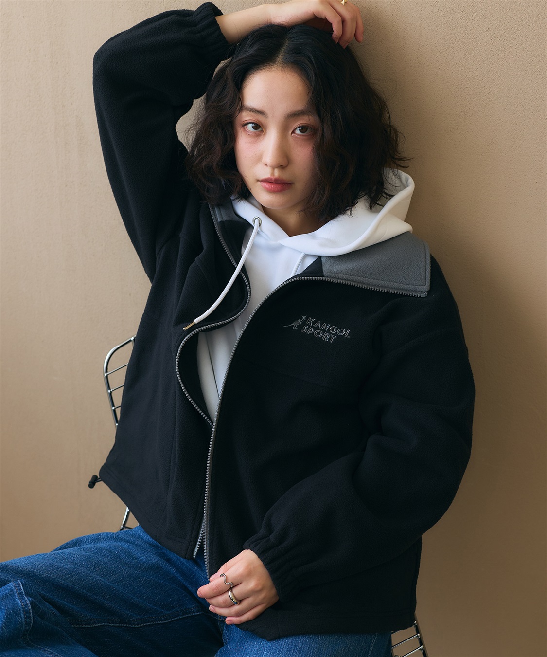 Life Style by cross marche 【KANGOL SPORT】ドロストフリースジップアップジャケット/パーカー_sub_2