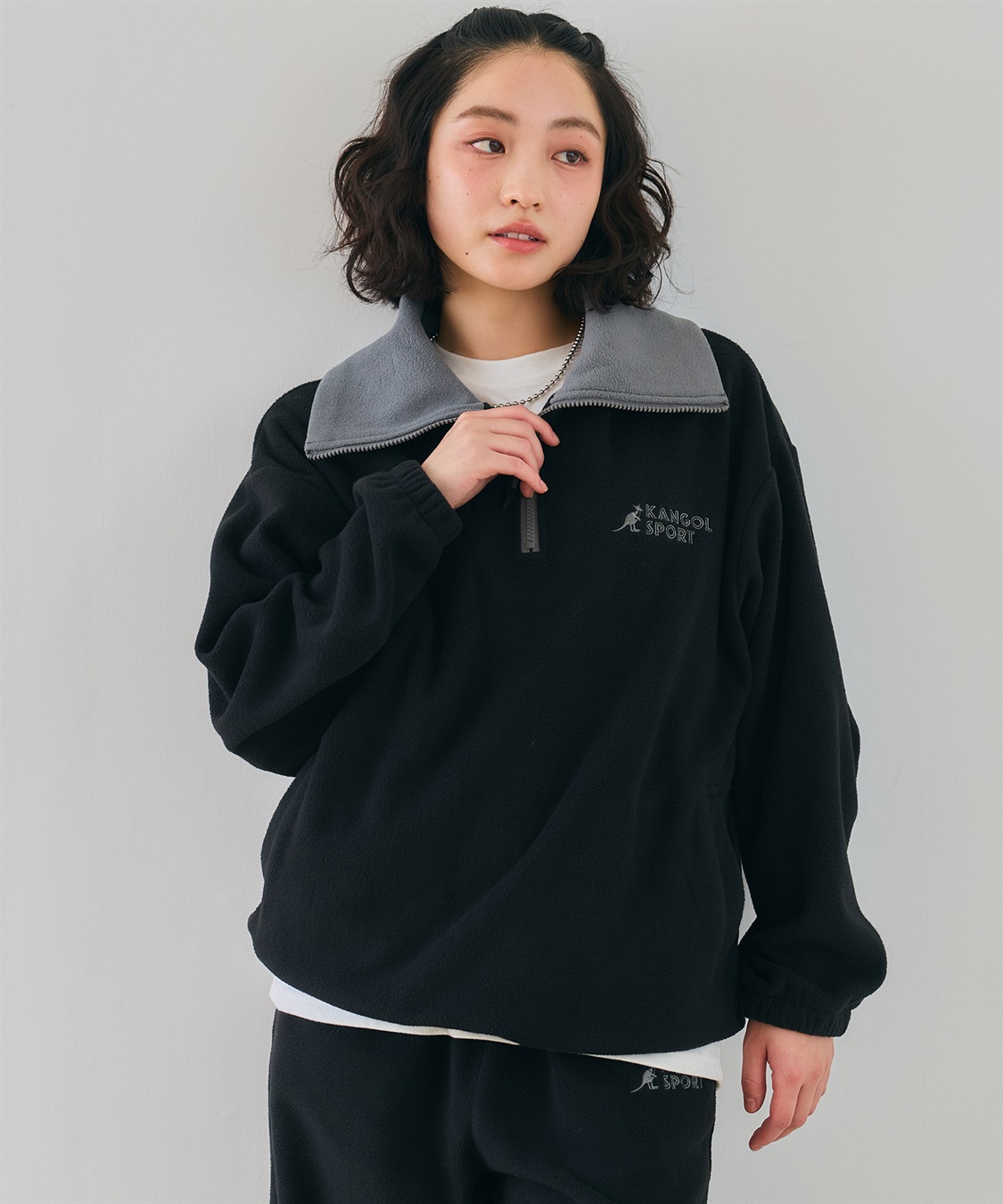 Life Style by cross marche 【KANGOL SPORT】ドロストフリースハーフジッププルオーバー_sub_2