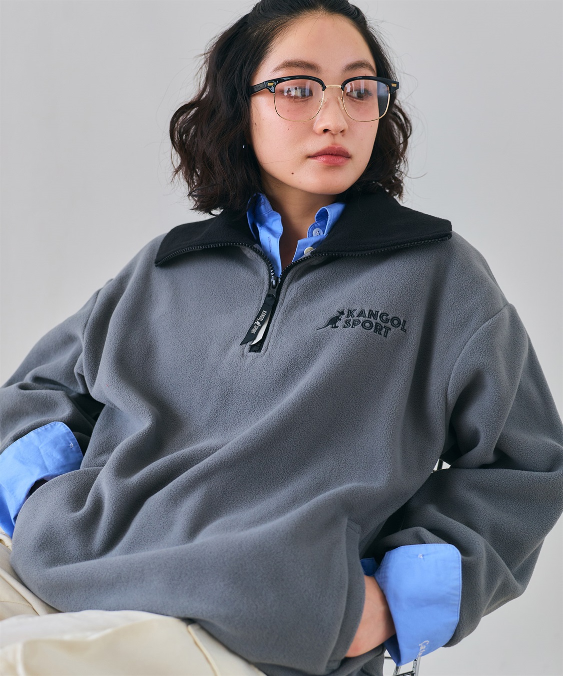 Life Style by cross marche 【KANGOL SPORT】ドロストフリースハーフジッププルオーバー_sub_14