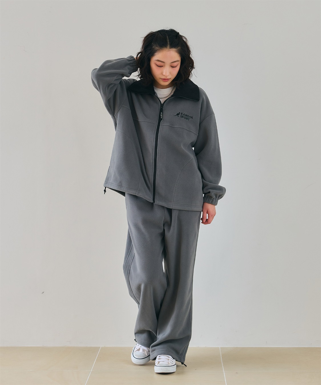 Life Style by cross marche 【KANGOL SPORT】サイドライン切替ドロストフリースイージーパンツ_sub_14
