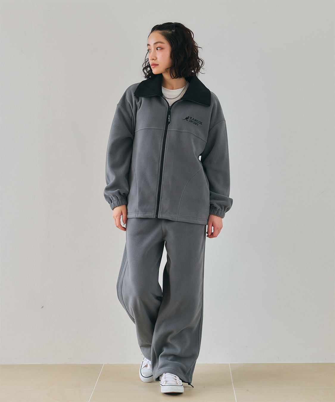 Life Style by cross marche 【KANGOL SPORT】サイドライン切替ドロストフリースイージーパンツ_sub_15