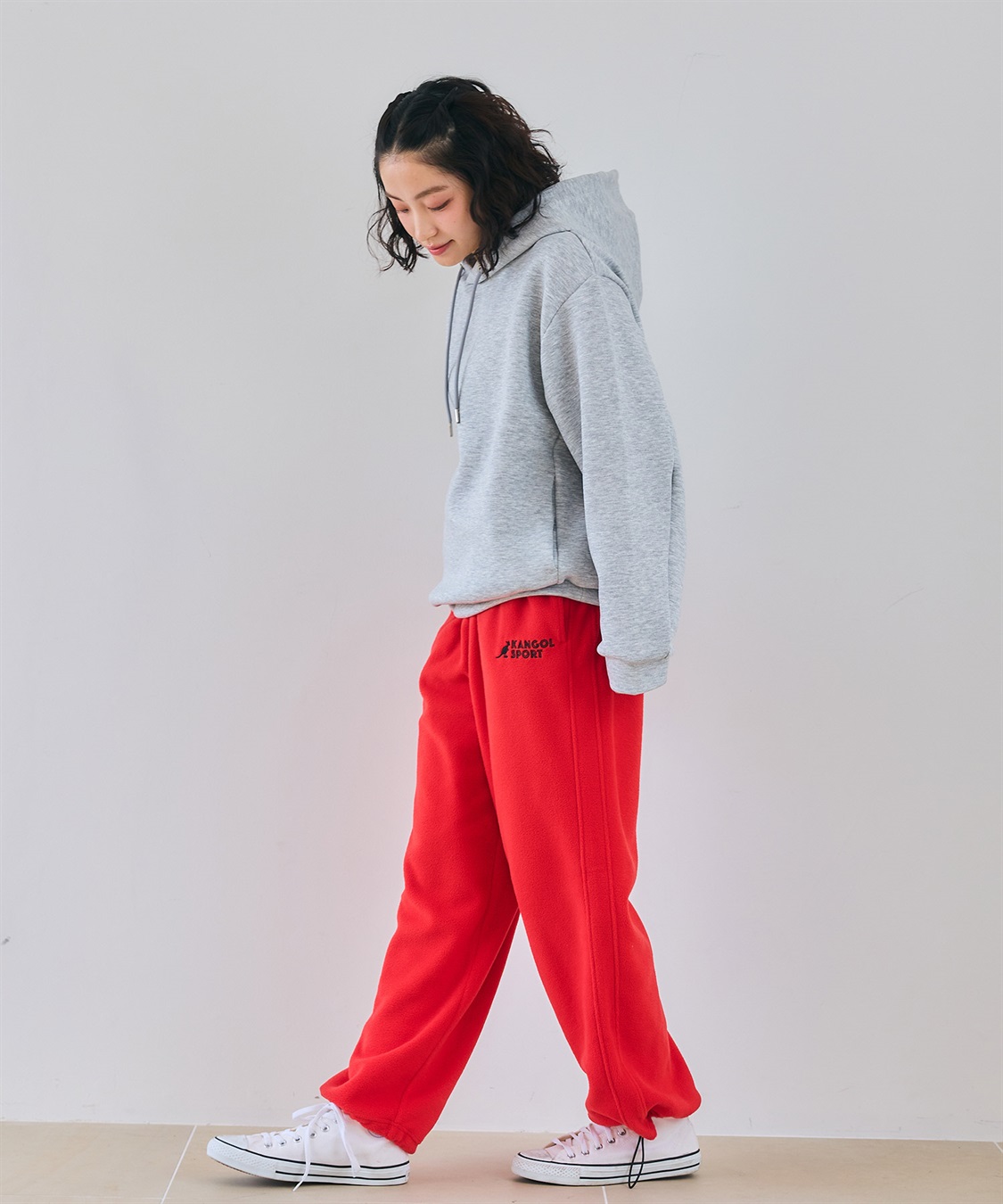 Life Style by cross marche 【KANGOL SPORT】サイドライン切替ドロストフリースイージーパンツ_sub_26