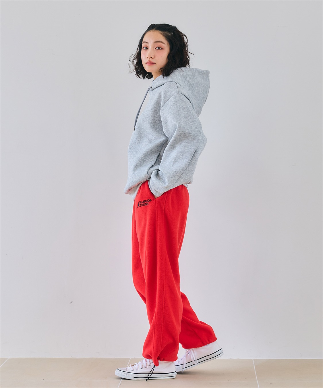 Life Style by cross marche 【KANGOL SPORT】サイドライン切替ドロストフリースイージーパンツ_sub_27