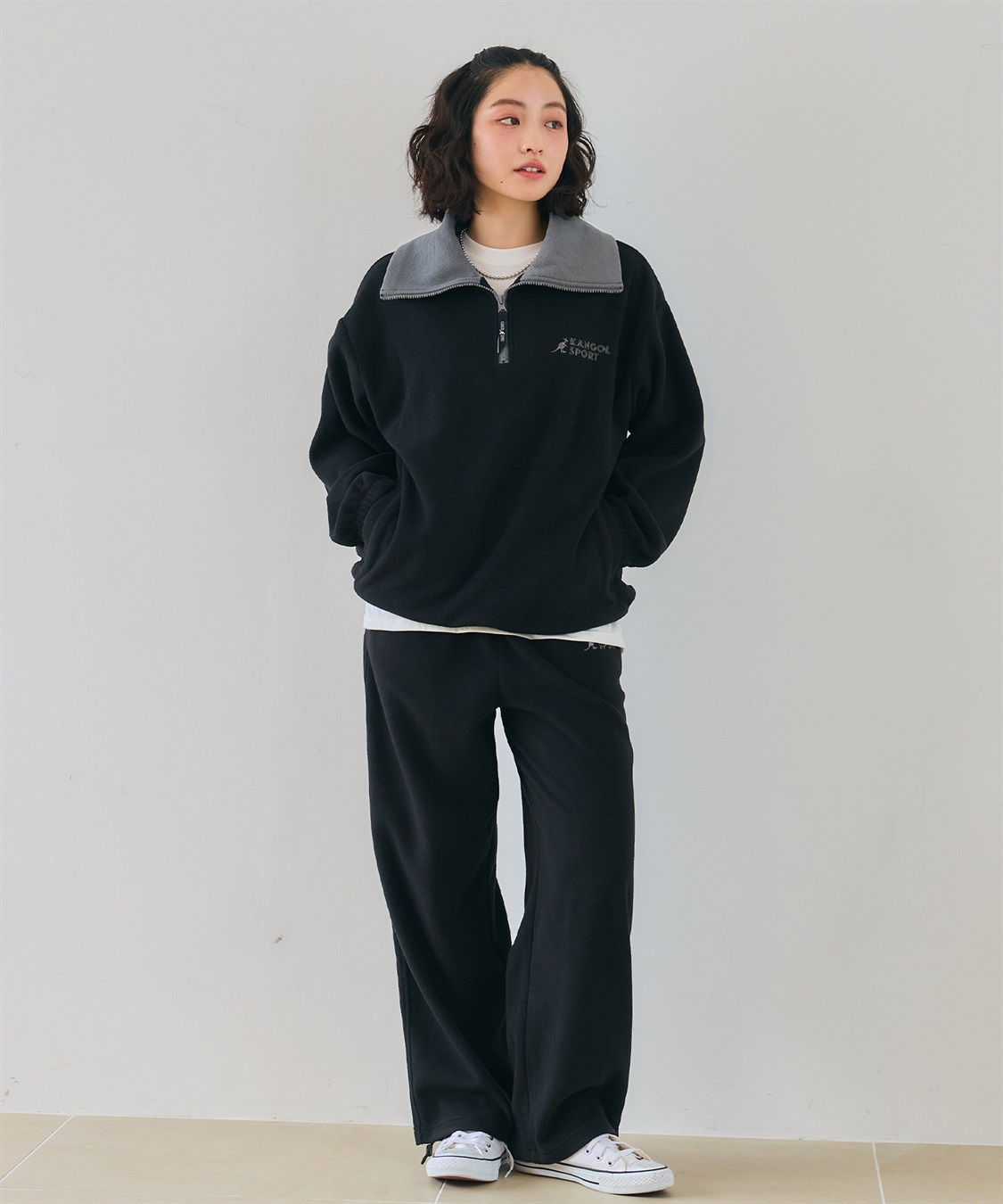 Life Style by cross marche 【KANGOL SPORT】サイドライン切替ドロストフリースイージーパンツ_sub_35
