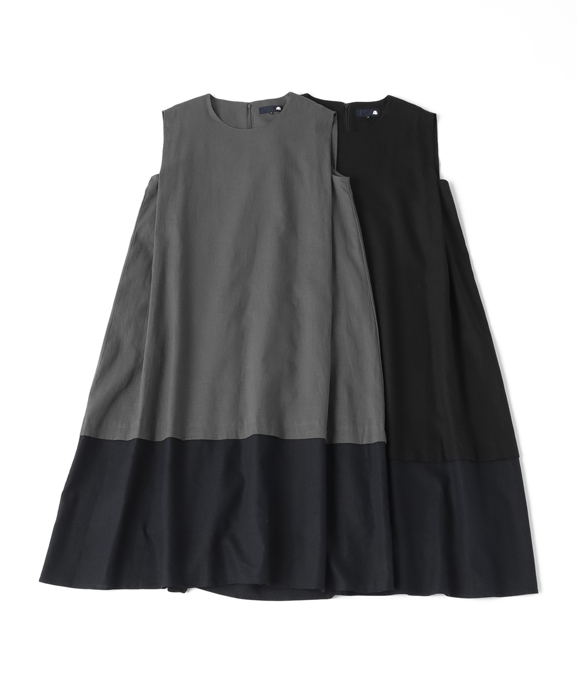 ATS リネン混ノースリーブタックワンピース_sub_5