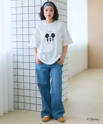 LAFUKU 【Disney/ディズニー】Mickey Mouse / ミッキーマウスフェイスプリントTシャツ / Over Harf Sleeve T-shirt《UNISEX》_subthumb_4
