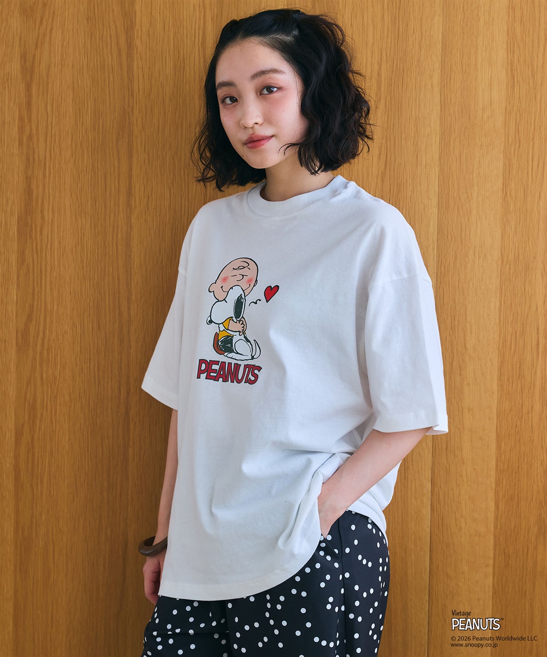 LAFUKU 【PEANUTS/ピーナッツ】SNOOPY/スヌーピープリント半袖Tシャツ / Over Harf Sleeve T-shirt《UNISEX》_sub_3