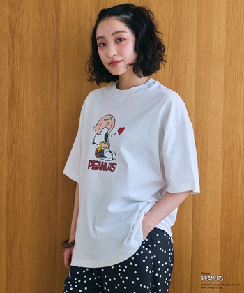 LAFUKU 【PEANUTS/ピーナッツ】SNOOPY/スヌーピープリント半袖Tシャツ / Over Harf Sleeve T-shirt《UNISEX》_subthumb_3