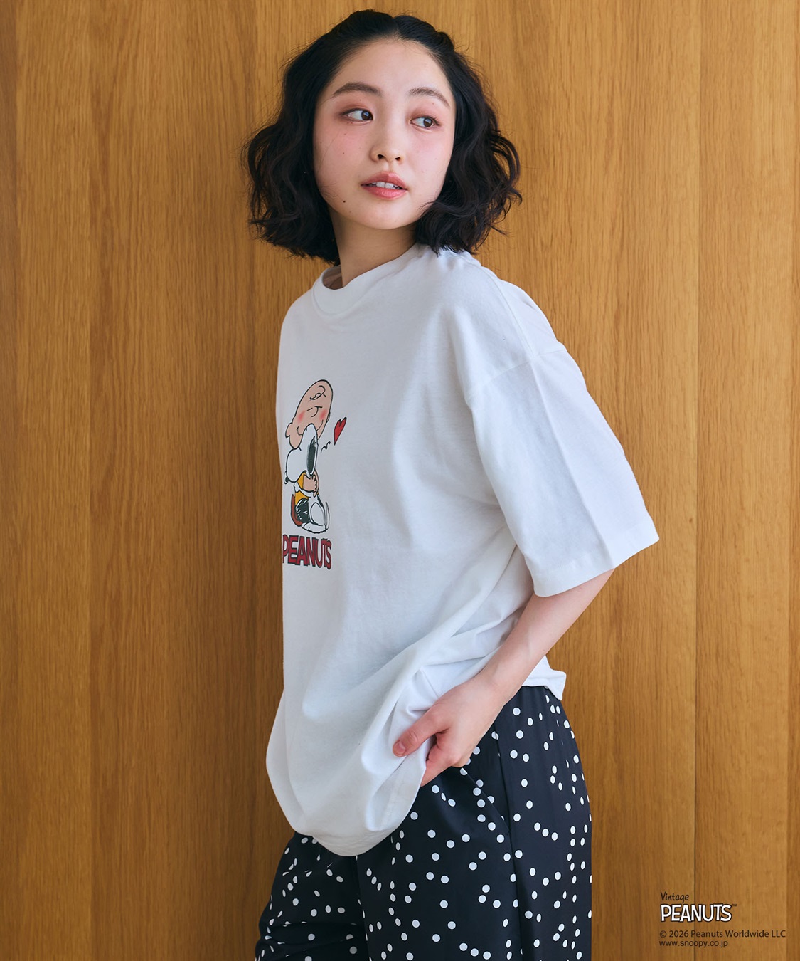 LAFUKU 【PEANUTS/ピーナッツ】SNOOPY/スヌーピープリント半袖Tシャツ / Over Harf Sleeve T-shirt《UNISEX》_sub_4