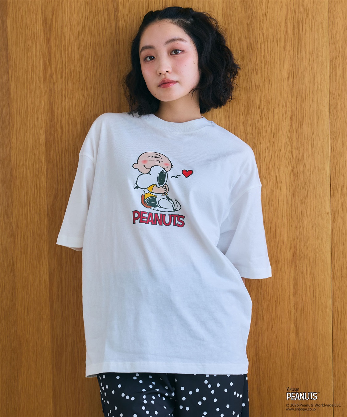 LAFUKU 【PEANUTS/ピーナッツ】SNOOPY/スヌーピープリント半袖Tシャツ / Over Harf Sleeve T-shirt《UNISEX》_sub_5