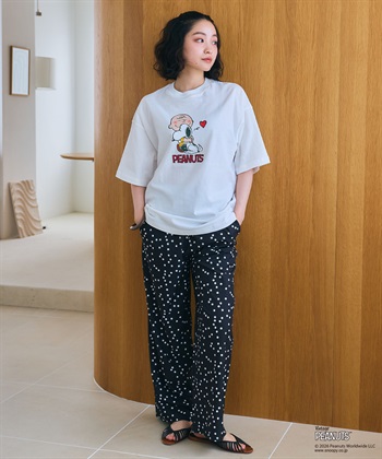 LAFUKU 【PEANUTS/ピーナッツ】SNOOPY/スヌーピープリント半袖Tシャツ / Over Harf Sleeve T-shirt《UNISEX》_subthumb_6