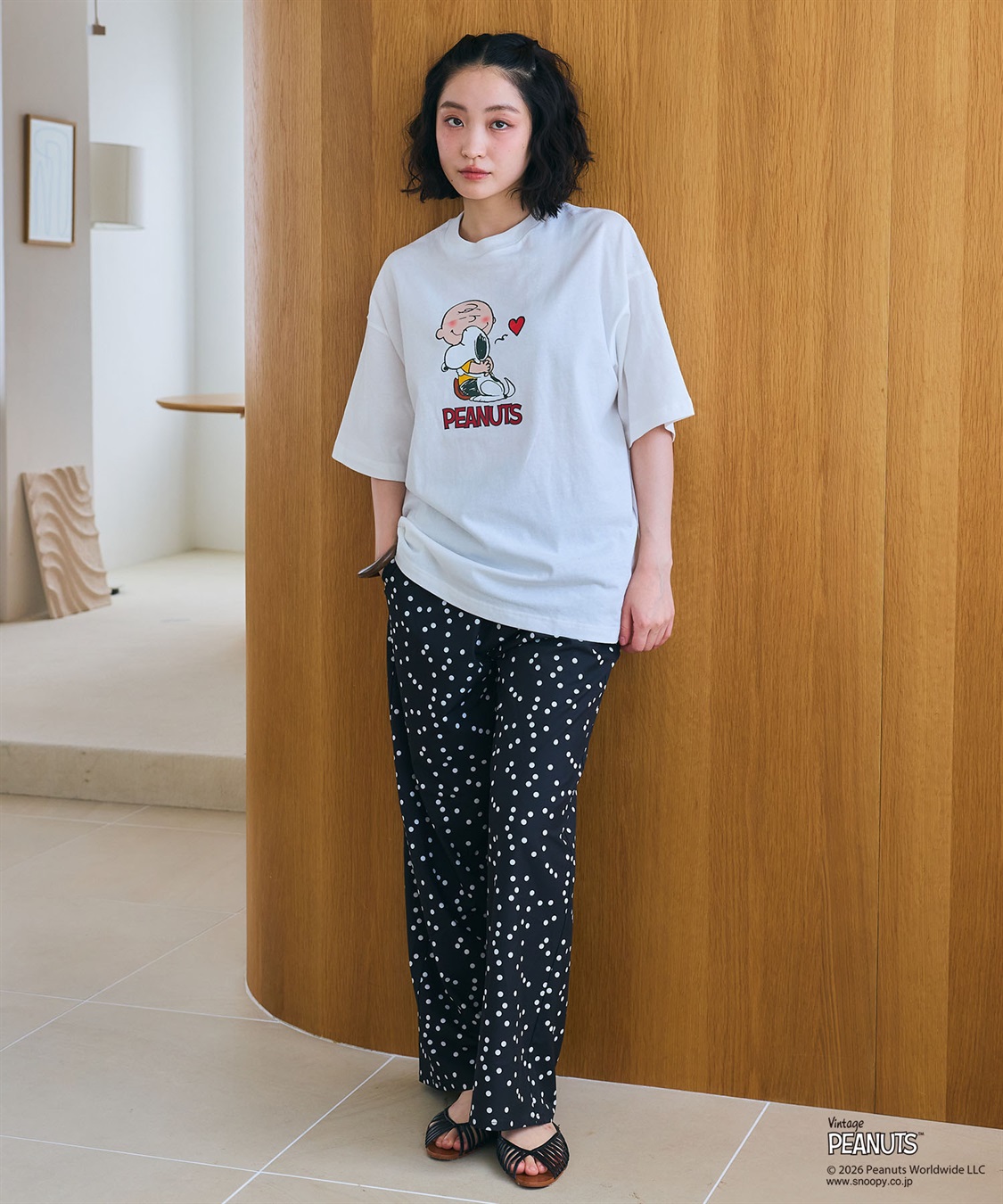 LAFUKU 【PEANUTS/ピーナッツ】SNOOPY/スヌーピープリント半袖Tシャツ / Over Harf Sleeve T-shirt《UNISEX》_sub_7