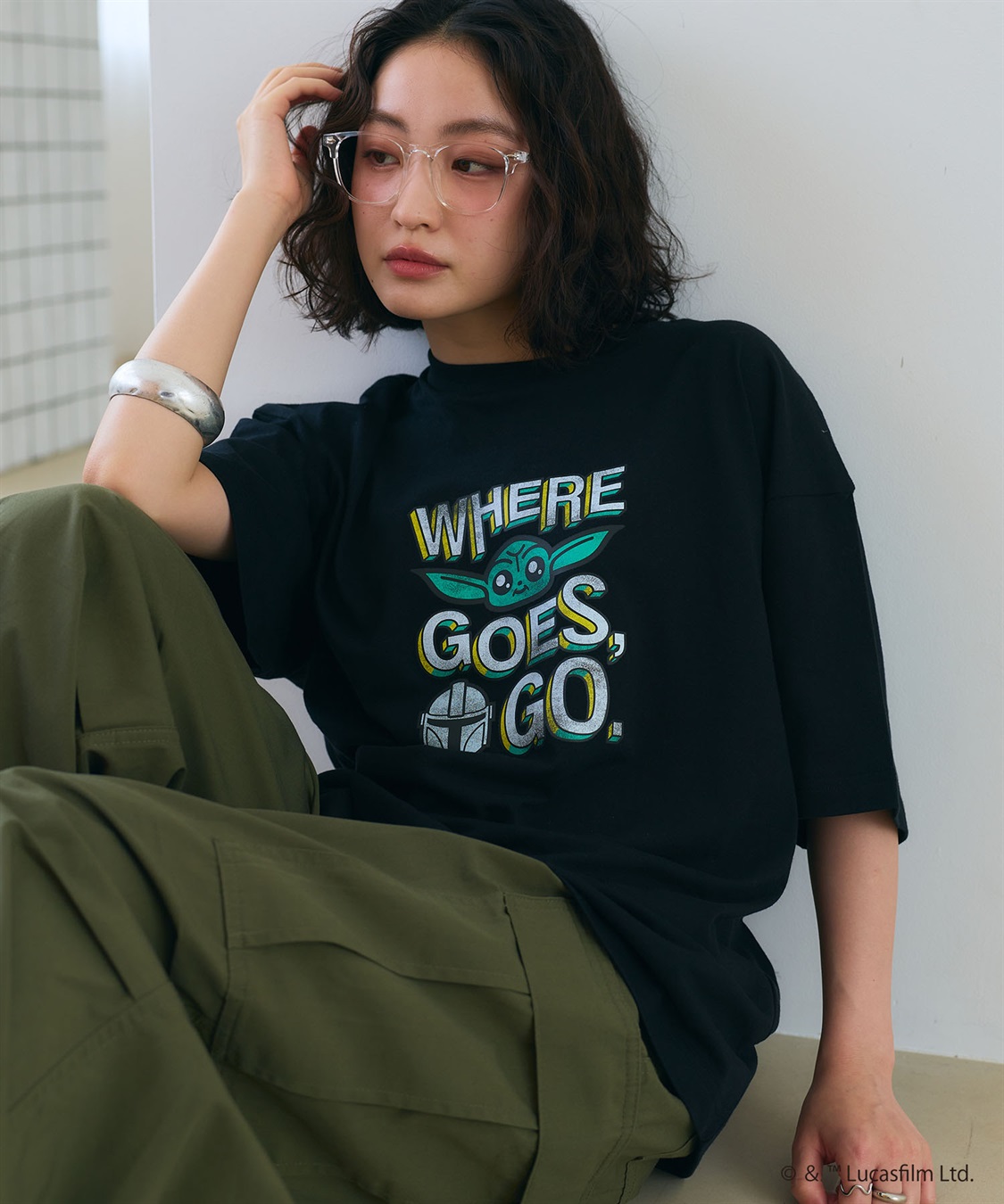 LAFUKU 【STAR WARS/スターウォーズ】マンダロリアン・アンド・グローグー半袖Tシャツ / Over Harf Sleeve T-shirt《UNISEX》_sub_3
