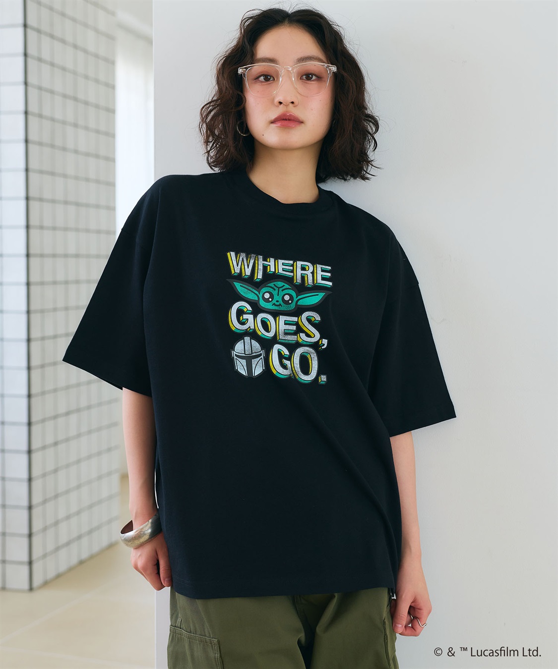 LAFUKU 【STAR WARS/スターウォーズ】マンダロリアン・アンド・グローグー半袖Tシャツ / Over Harf Sleeve T-shirt《UNISEX》_sub_4
