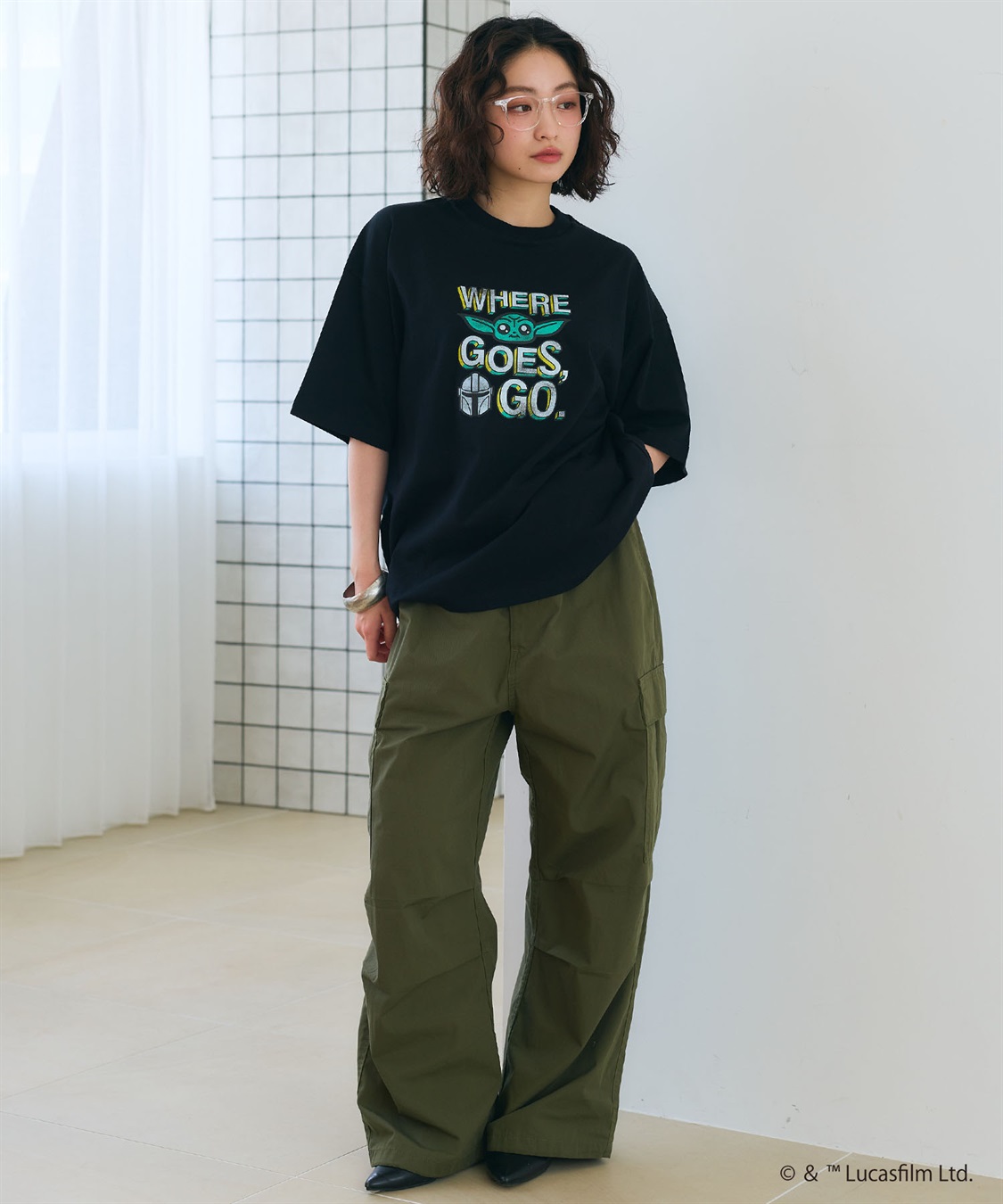 LAFUKU 【STAR WARS/スターウォーズ】マンダロリアン・アンド・グローグー半袖Tシャツ / Over Harf Sleeve T-shirt《UNISEX》_sub_7