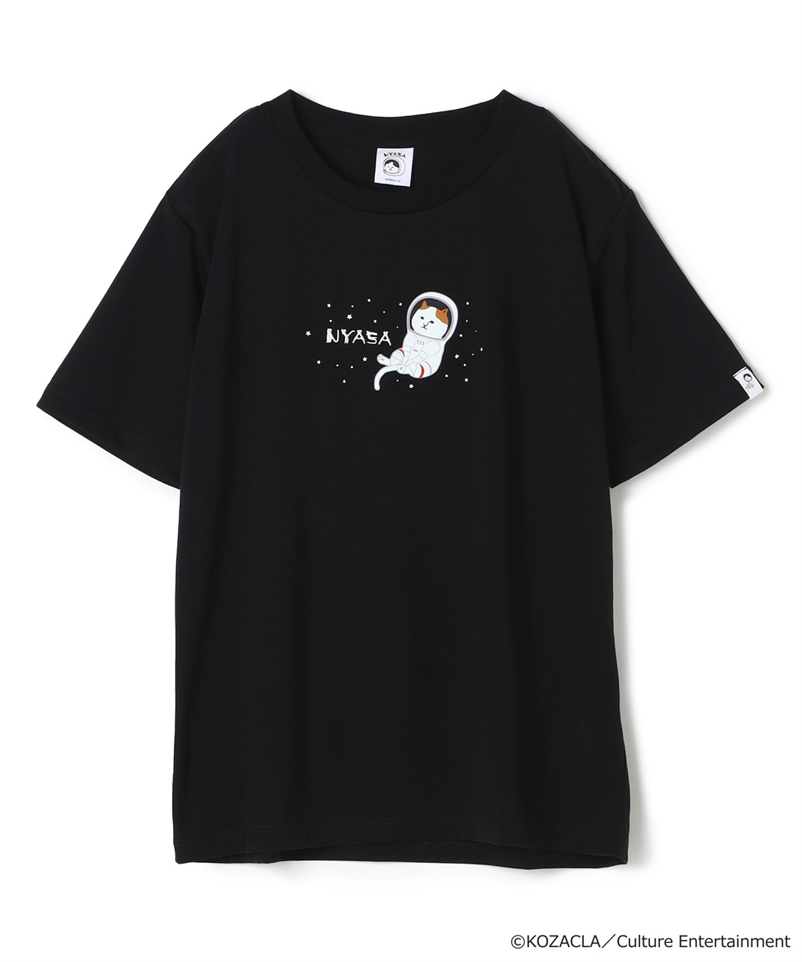 NYASA/ニャサ】フロントプリント＋ロゴ刺繍（宇宙服）Tシャツ