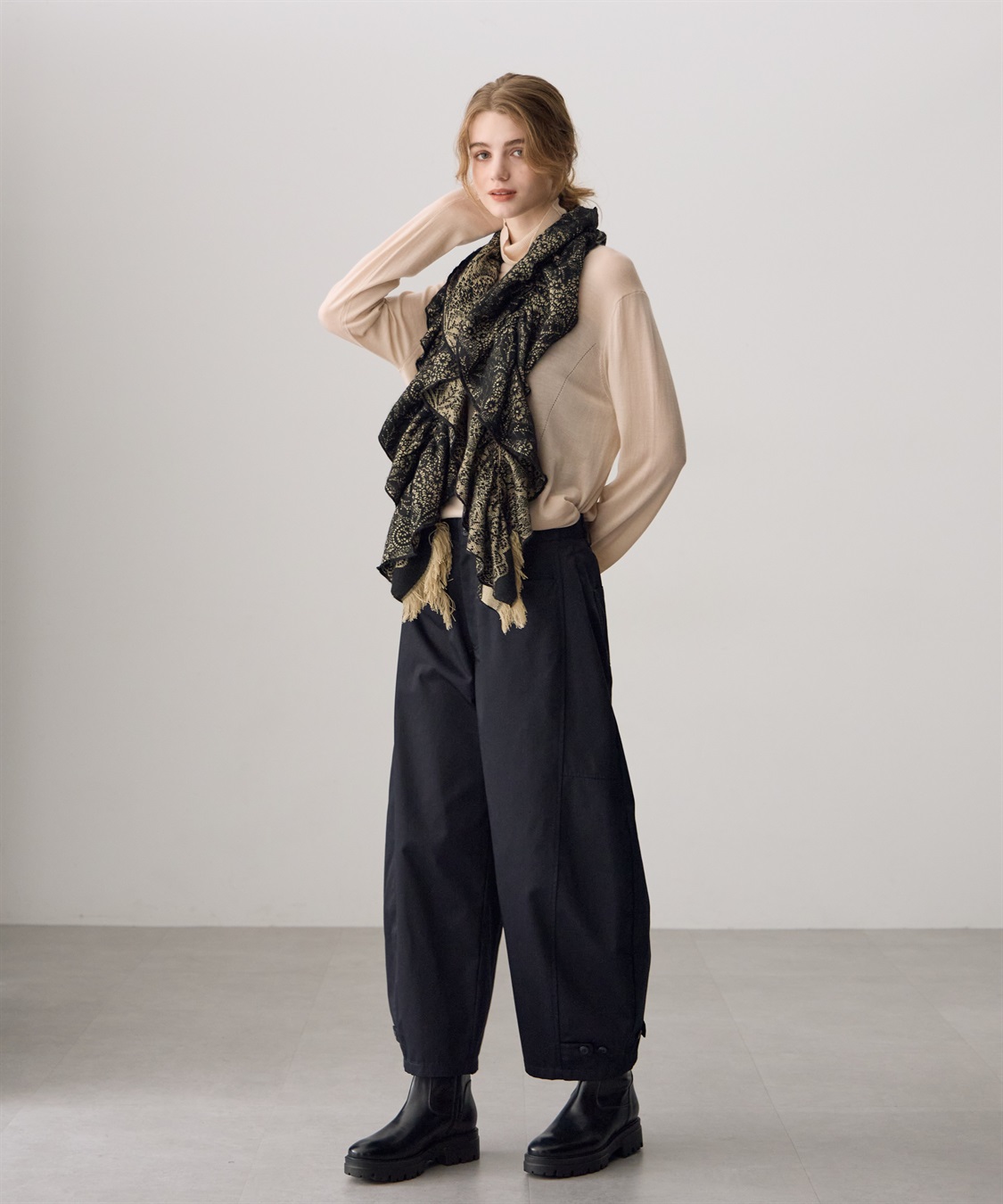 ATSURO TAYAMA レース柄ギャザーストール_sub_5