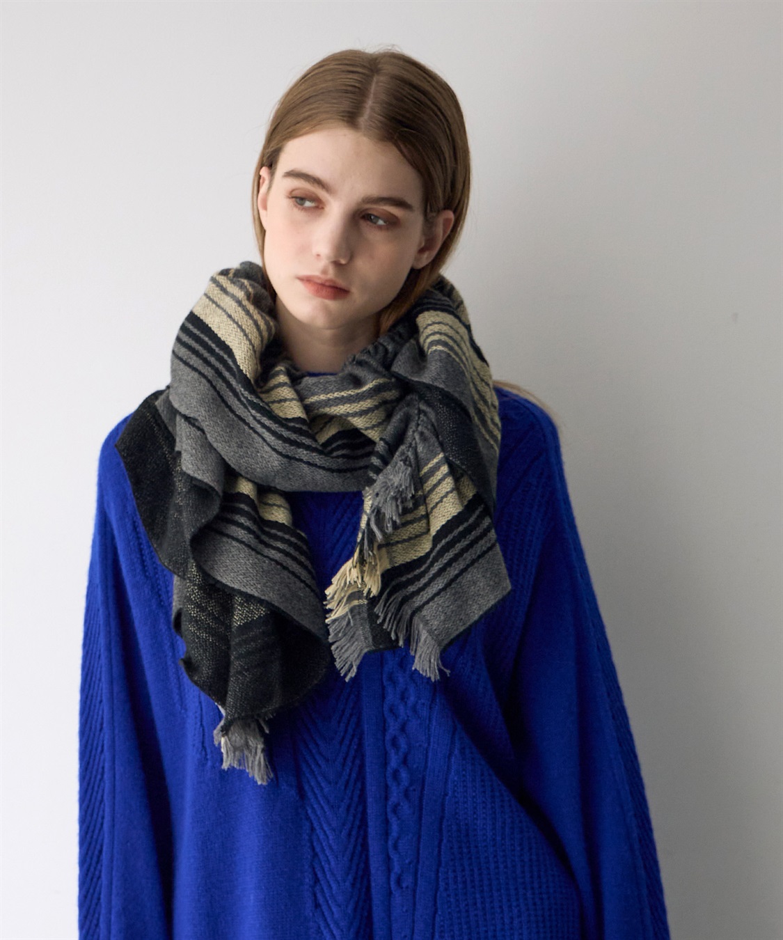 ATSURO TAYAMA シャドウストライプギャザーストール_sub_1