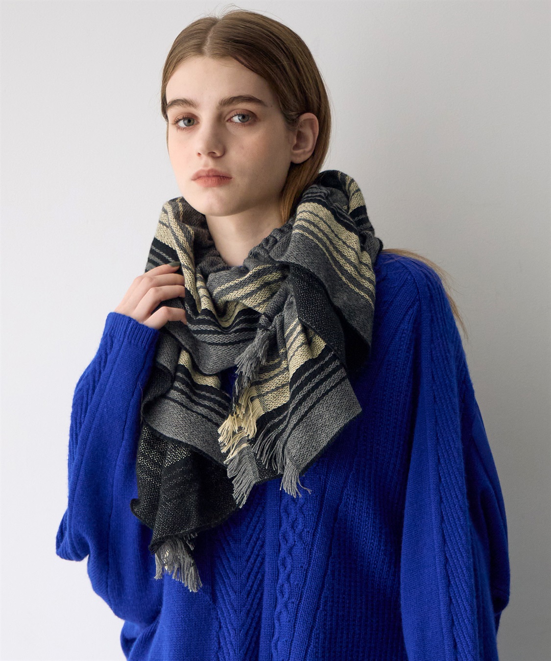 ATSURO TAYAMA シャドウストライプギャザーストール_sub_2