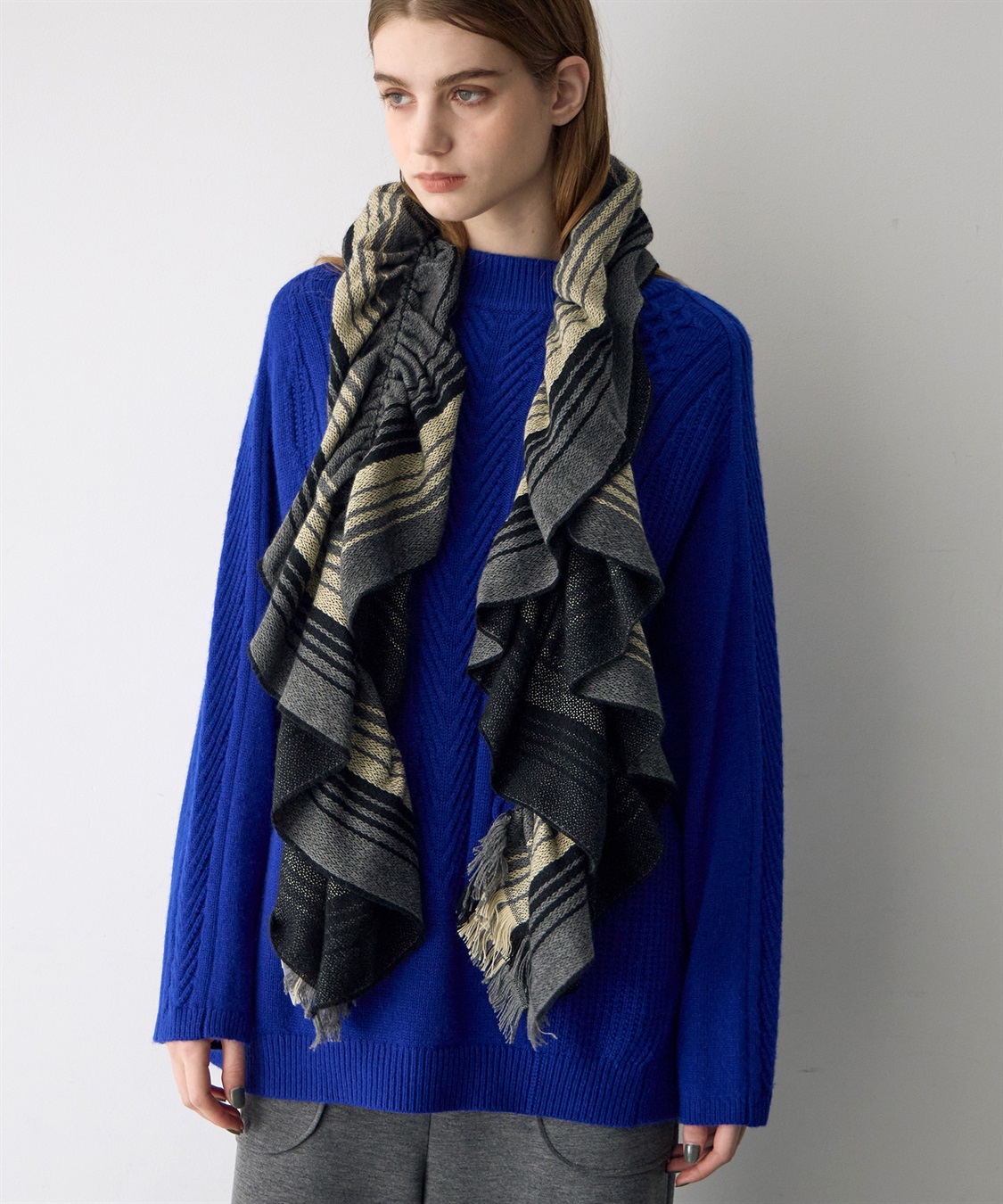 ATSURO TAYAMA シャドウストライプギャザーストール_sub_4