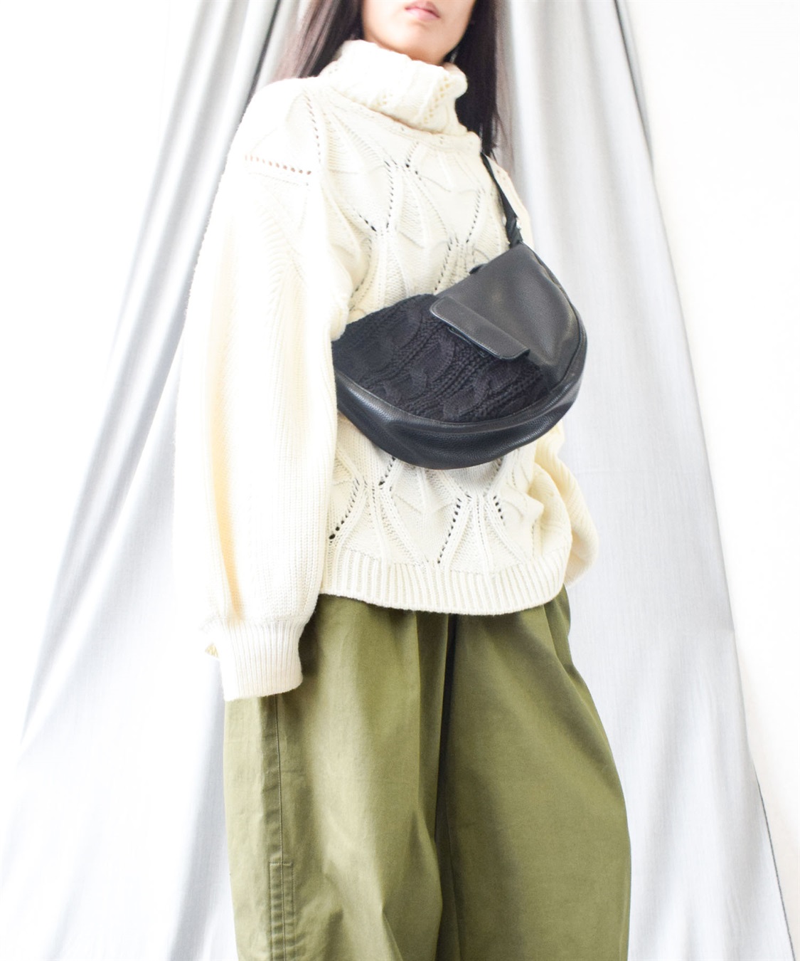 ATSURO TAYAMA 異素材MIXフェイクムートンショルダーバッグ_sub_1
