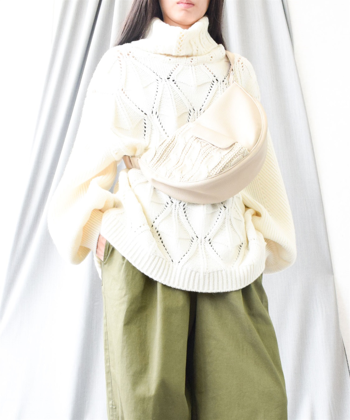 ATSURO TAYAMA 異素材MIXフェイクムートンショルダーバッグ_sub_2