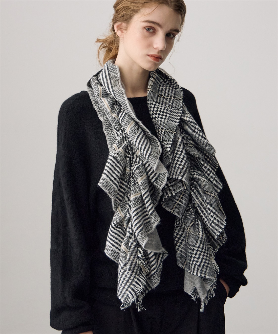 ATSURO TAYAMA グレンチェック柄ストール_sub_3