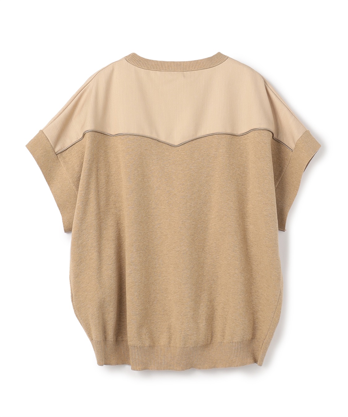 ATSURO TAYAMA 異素材切り替えコットン半袖ニット_sub_2