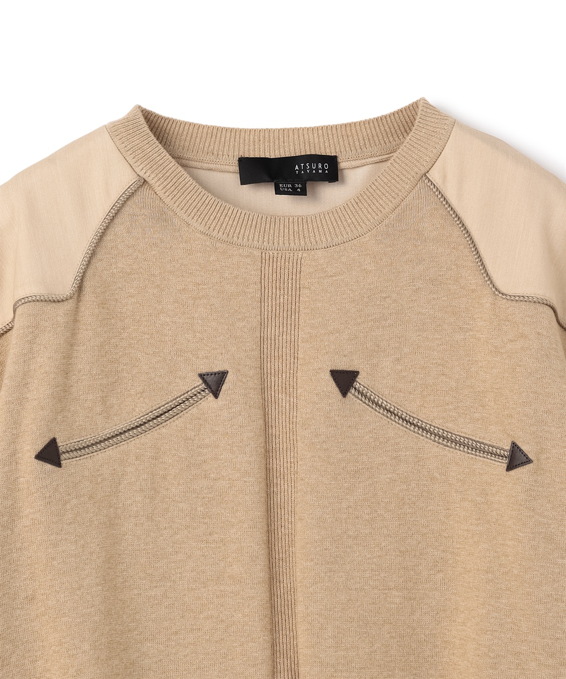 ATSURO TAYAMA 異素材切り替えコットン半袖ニット_sub_3