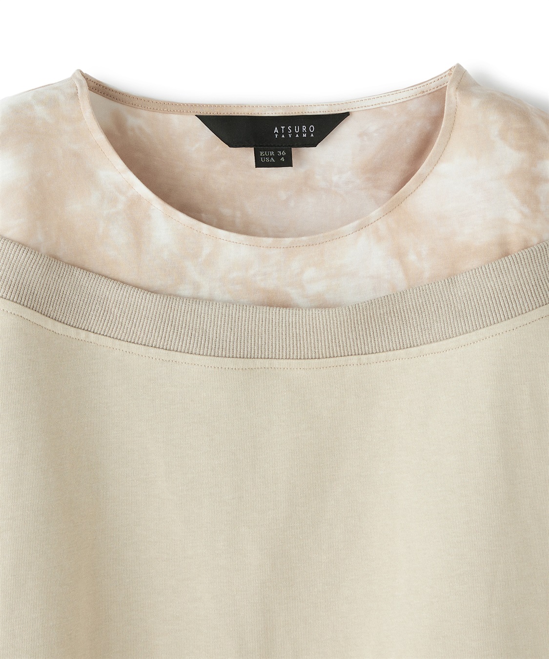 ATSURO TAYAMA タイダイ×無地重ね着風トップス_sub_3