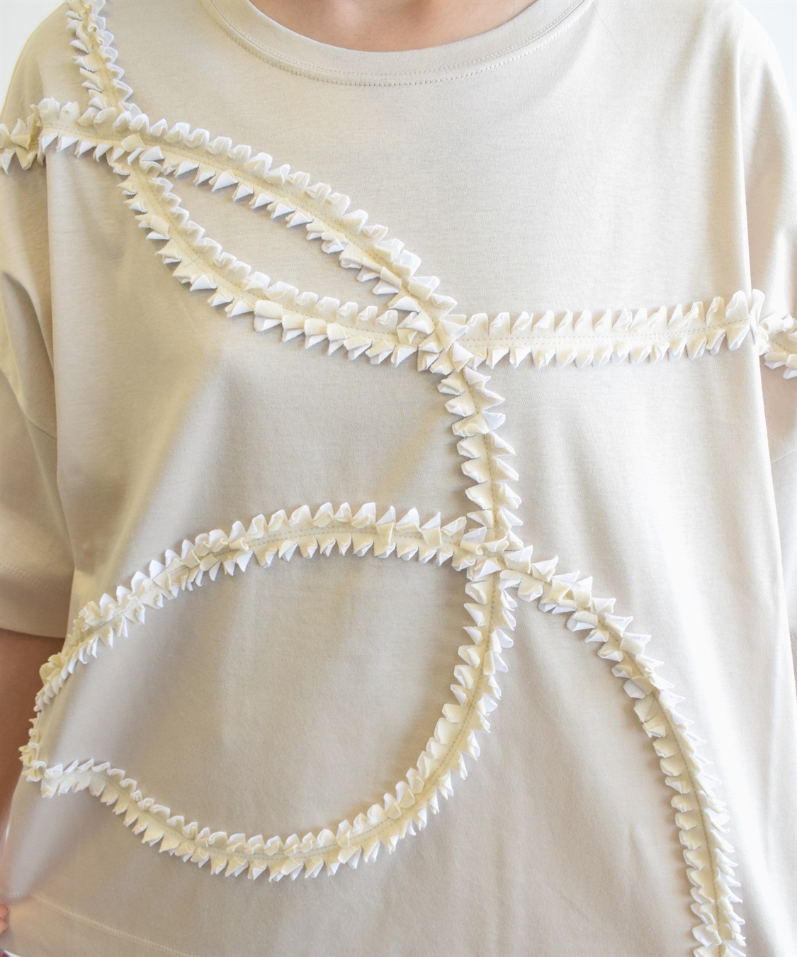 ATSURO TAYAMA カーブモチーフライン入りTシャツ_sub_1