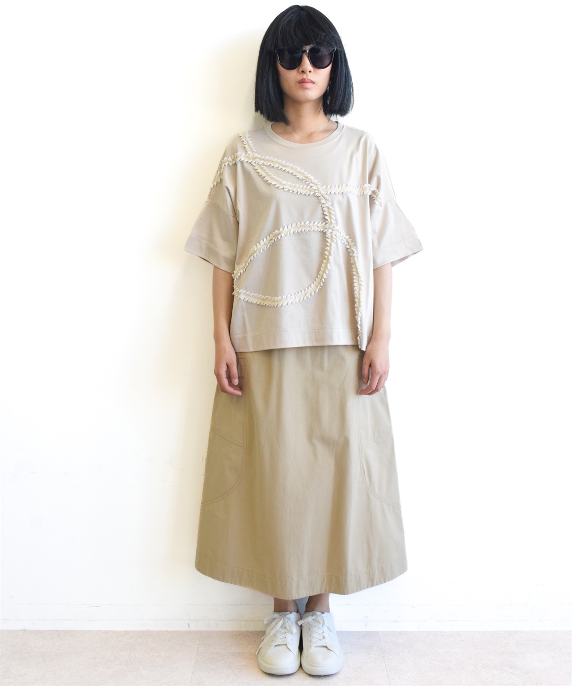 ATSURO TAYAMA カーブモチーフライン入りTシャツ_sub_2