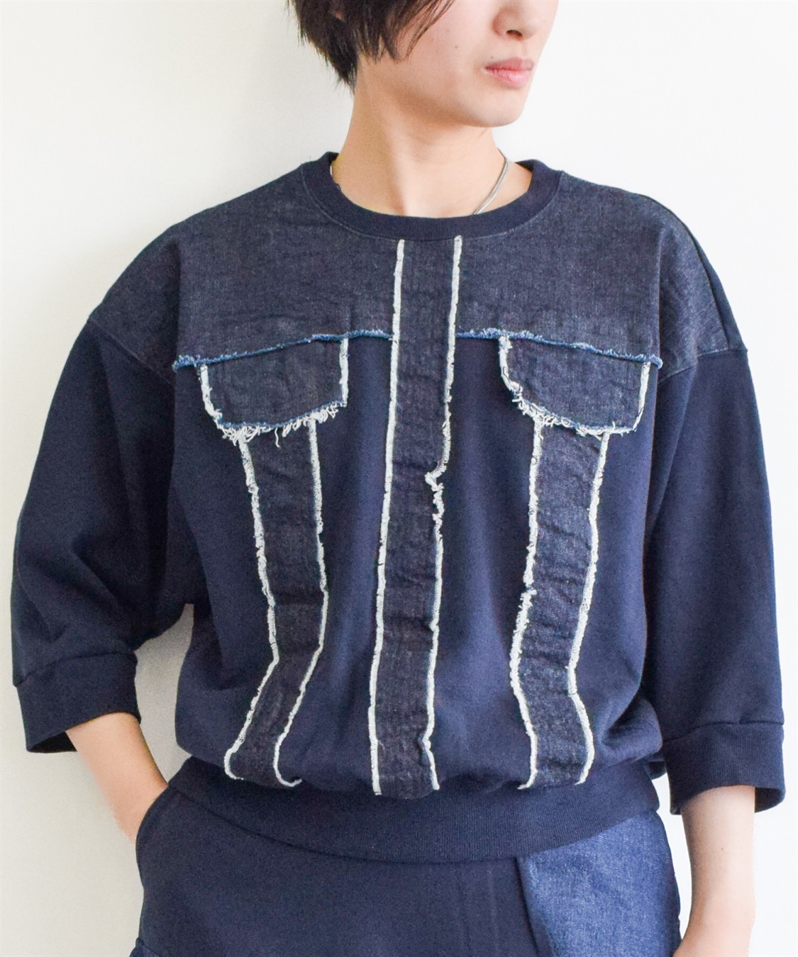 ATSURO TAYAMA 七分袖デニムトップス_sub_2