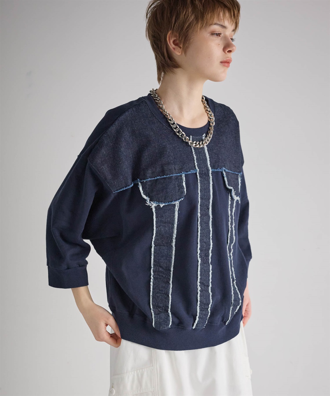 ATSURO TAYAMA 七分袖デニムトップス_sub_20