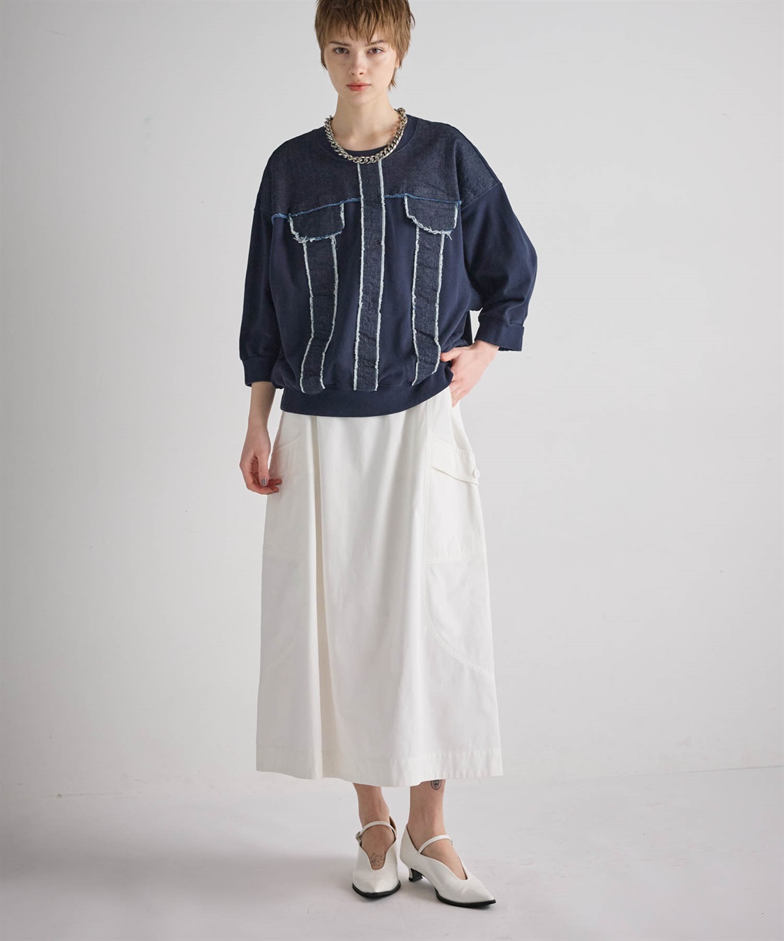 ATSURO TAYAMA 七分袖デニムトップス_sub_22