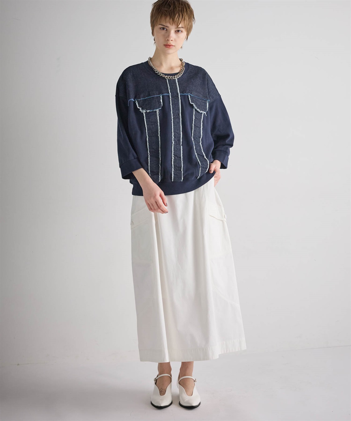 ATSURO TAYAMA 七分袖デニムトップス_sub_23