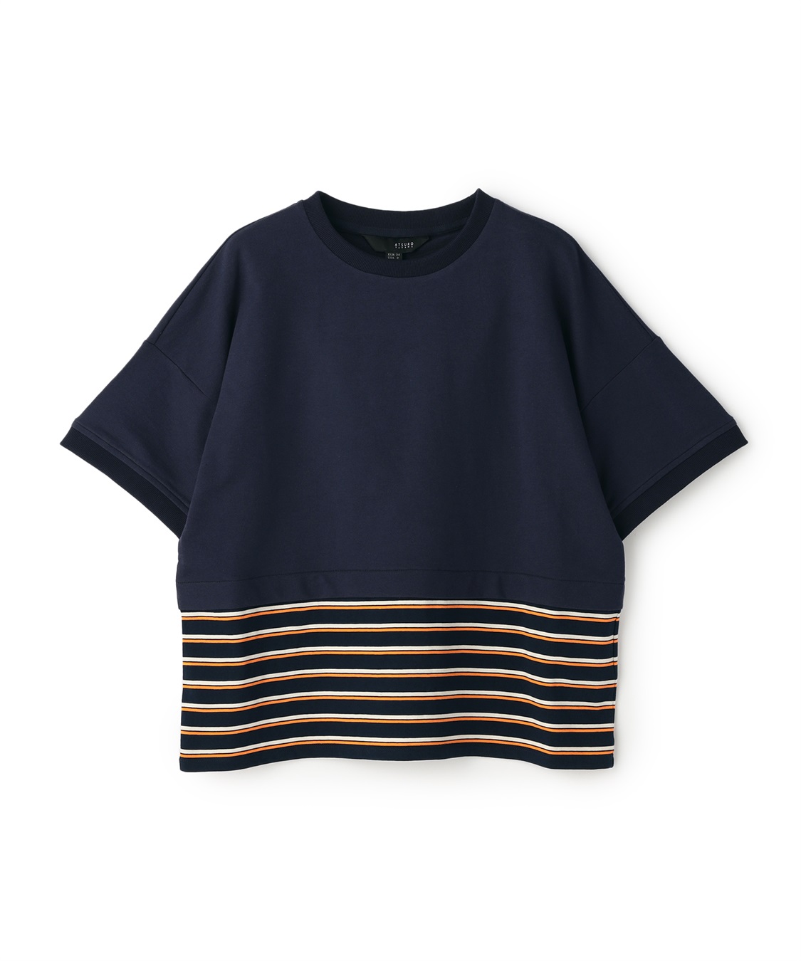 ATSURO TAYAMA パネルボーダー柄半袖ニット_sub_2